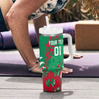 Personalized South Sydney Rabbitohs Rugby Tumbler With Handle Urban Street Graffiti Style - Distressed Splatter Elements