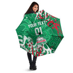 Personalized South Sydney Rabbitohs Rugby Umbrella Urban Street Graffiti Style - Distressed Splatter Elements