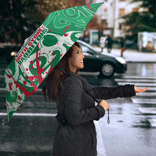 Personalized South Sydney Rabbitohs Rugby Umbrella Urban Street Graffiti Style - Distressed Splatter Elements