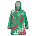 Personalized South Sydney Rabbitohs Rugby Wearable Blanket Hoodie Urban Street Graffiti Style - Distressed Splatter Elements