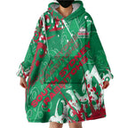 Personalized South Sydney Rabbitohs Rugby Wearable Blanket Hoodie Urban Street Graffiti Style - Distressed Splatter Elements