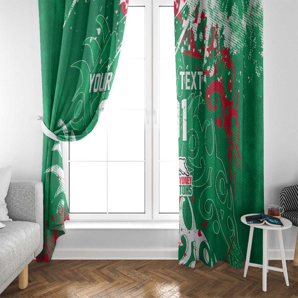 Personalized South Sydney Rabbitohs Rugby Window Curtain Urban Street Graffiti Style - Distressed Splatter Elements