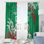 Personalized South Sydney Rabbitohs Rugby Window Curtain Urban Street Graffiti Style - Distressed Splatter Elements