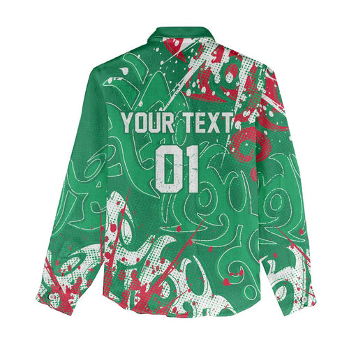 Personalized South Sydney Rabbitohs Rugby Women Casual Shirt Urban Street Graffiti Style - Distressed Splatter Elements