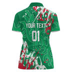 Personalized South Sydney Rabbitohs Rugby Women Polo Shirt Urban Street Graffiti Style - Distressed Splatter Elements