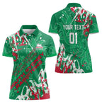 Personalized South Sydney Rabbitohs Rugby Women Polo Shirt Urban Street Graffiti Style - Distressed Splatter Elements