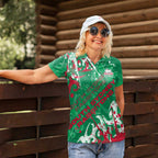 Personalized South Sydney Rabbitohs Rugby Women Polo Shirt Urban Street Graffiti Style - Distressed Splatter Elements