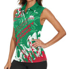 Personalized South Sydney Rabbitohs Rugby Women Sleeveless Polo Shirt Urban Street Graffiti Style - Distressed Splatter Elements