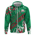 Personalized South Sydney Rabbitohs Rugby Zip Hoodie Urban Street Graffiti Style - Distressed Splatter Elements