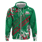 Personalized South Sydney Rabbitohs Rugby Zip Hoodie Urban Street Graffiti Style - Distressed Splatter Elements