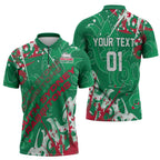Personalized South Sydney Rabbitohs Rugby Zipper Polo Shirt Urban Street Graffiti Style - Distressed Splatter Elements
