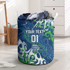 Personalized Canberra Raiders Rugby Laundry Basket Urban Street Graffiti Style - Distressed Splatter Elements
