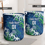 Personalized Canberra Raiders Rugby Laundry Basket Urban Street Graffiti Style - Distressed Splatter Elements