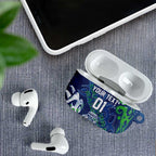 Personalized Canberra Raiders Rugby AirPods Case Urban Street Graffiti Style - Distressed Splatter Elements