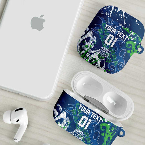 Personalized Canberra Raiders Rugby AirPods Case Urban Street Graffiti Style - Distressed Splatter Elements