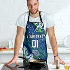 Personalized Canberra Raiders Rugby Apron Urban Street Graffiti Style - Distressed Splatter Elements