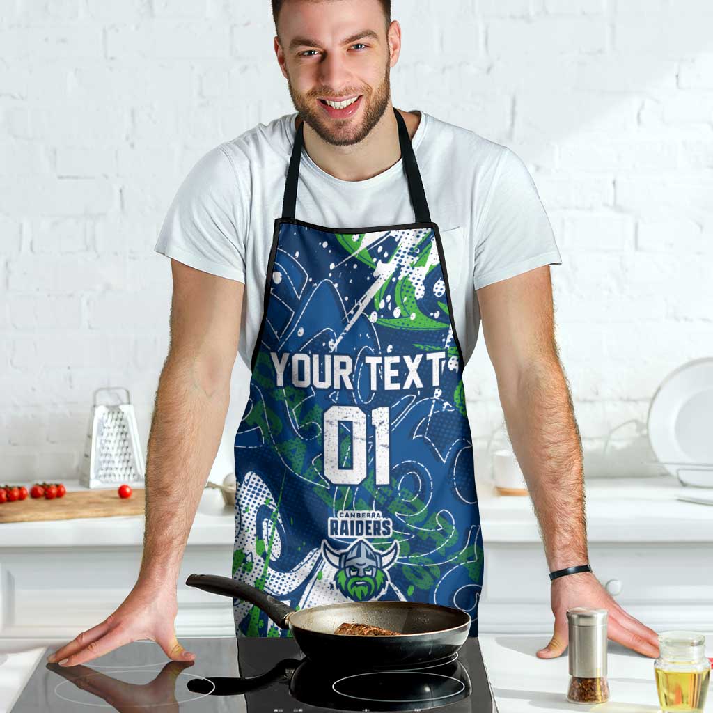 Personalized Canberra Raiders Rugby Apron Urban Street Graffiti Style - Distressed Splatter Elements
