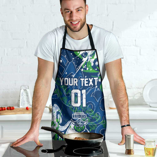 Personalized Canberra Raiders Rugby Apron Urban Street Graffiti Style - Distressed Splatter Elements