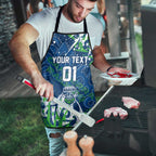 Personalized Canberra Raiders Rugby Apron Urban Street Graffiti Style - Distressed Splatter Elements