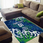 Personalized Canberra Raiders Rugby Area Rug Urban Street Graffiti Style - Distressed Splatter Elements