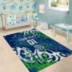Personalized Canberra Raiders Rugby Area Rug Urban Street Graffiti Style - Distressed Splatter Elements