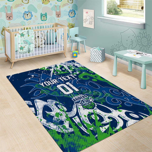 Personalized Canberra Raiders Rugby Area Rug Urban Street Graffiti Style - Distressed Splatter Elements