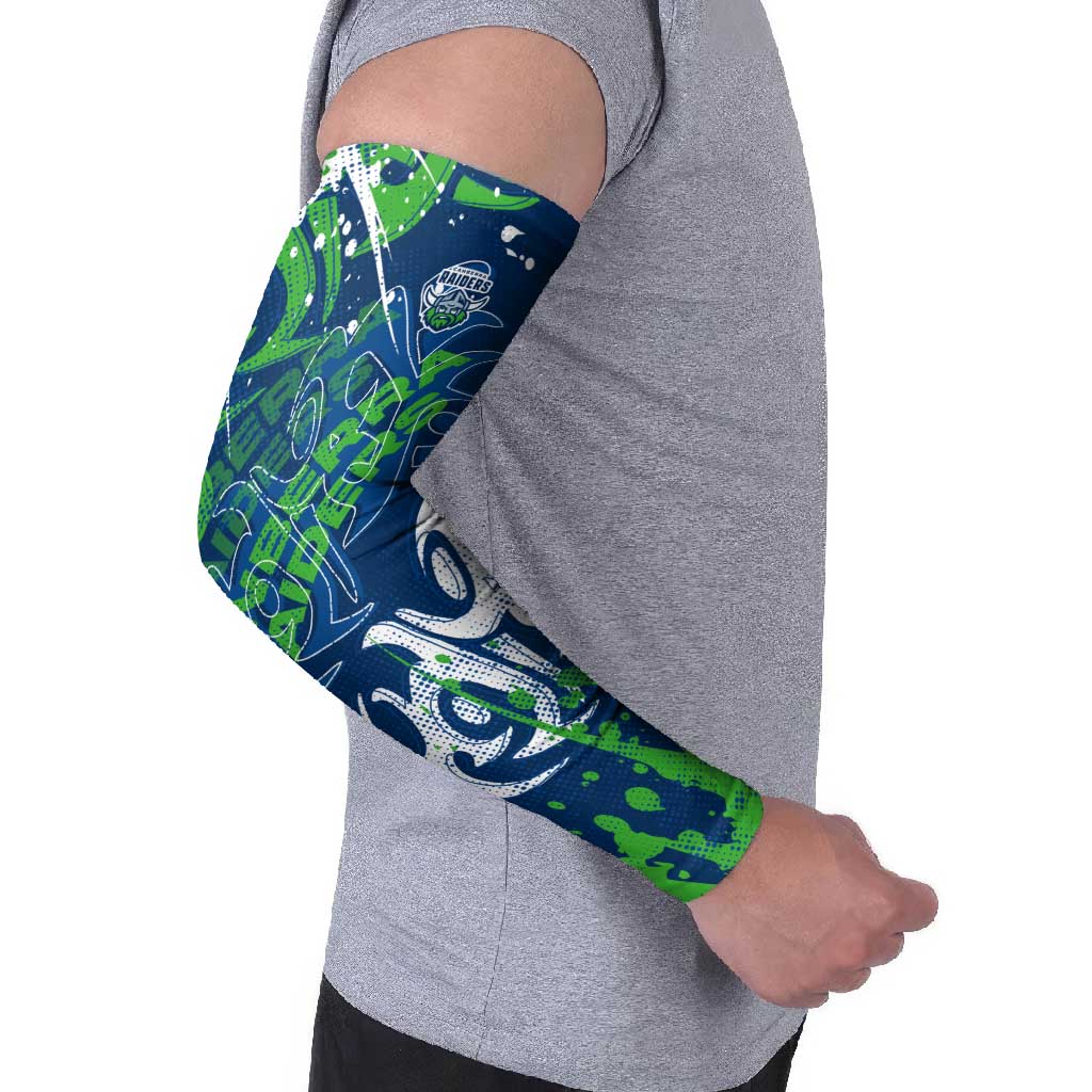 Personalized Canberra Raiders Rugby Arm Sleeves Urban Street Graffiti Style - Distressed Splatter Elements