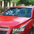 Personalized Canberra Raiders Rugby Auto Sun Shade Urban Street Graffiti Style - Distressed Splatter Elements