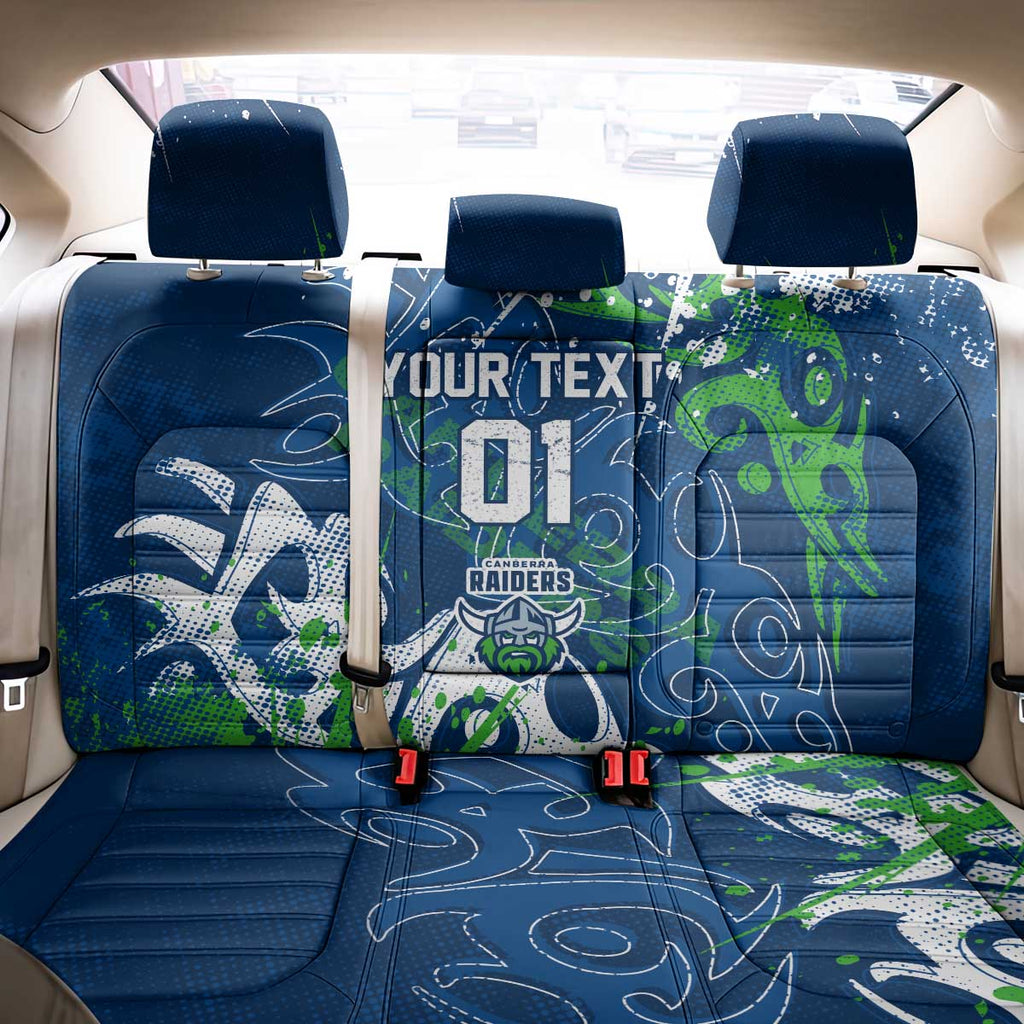Personalized Canberra Raiders Rugby Back Car Seat Cover Urban Street Graffiti Style - Distressed Splatter Elements