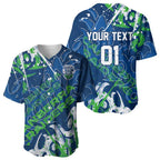 Personalized Canberra Raiders Rugby Baseball Jersey Urban Street Graffiti Style - Distressed Splatter Elements