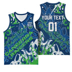 Personalized Canberra Raiders Rugby Basketball Jersey Urban Street Graffiti Style - Distressed Splatter Elements