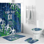 Personalized Canberra Raiders Rugby Bathroom Set Urban Street Graffiti Style - Distressed Splatter Elements