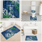 Personalized Canberra Raiders Rugby Bathroom Set Urban Street Graffiti Style - Distressed Splatter Elements