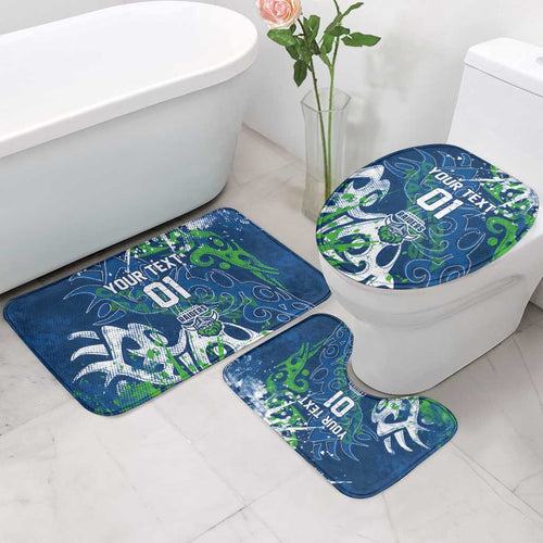 Personalized Canberra Raiders Rugby Bathroom Set Urban Street Graffiti Style - Distressed Splatter Elements