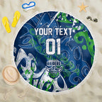 Personalized Canberra Raiders Rugby Beach Blanket Urban Street Graffiti Style - Distressed Splatter Elements