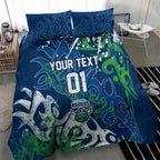 Personalized Canberra Raiders Rugby Bedding Set Urban Street Graffiti Style - Distressed Splatter Elements