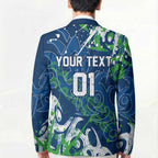Personalized Canberra Raiders Rugby Blazer Urban Street Graffiti Style - Distressed Splatter Elements
