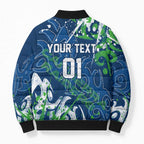 Personalized Canberra Raiders Rugby Bomber Puffer Jacket Urban Street Graffiti Style - Distressed Splatter Elements