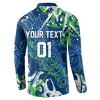 Personalized Canberra Raiders Rugby Button Sweatshirt Urban Street Graffiti Style - Distressed Splatter Elements