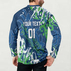 Personalized Canberra Raiders Rugby Button Sweatshirt Urban Street Graffiti Style - Distressed Splatter Elements