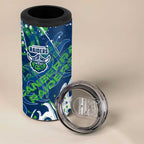 Personalized Canberra Raiders Rugby 4 in 1 Can Cooler Tumbler Urban Street Graffiti Style - Distressed Splatter Elements