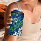 Personalized Canberra Raiders Rugby 4 in 1 Can Cooler Tumbler Urban Street Graffiti Style - Distressed Splatter Elements
