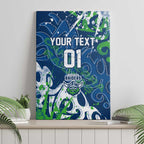 Personalized Canberra Raiders Rugby Canvas Wall Art Urban Street Graffiti Style - Distressed Splatter Elements