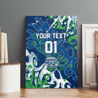 Personalized Canberra Raiders Rugby Canvas Wall Art Urban Street Graffiti Style - Distressed Splatter Elements