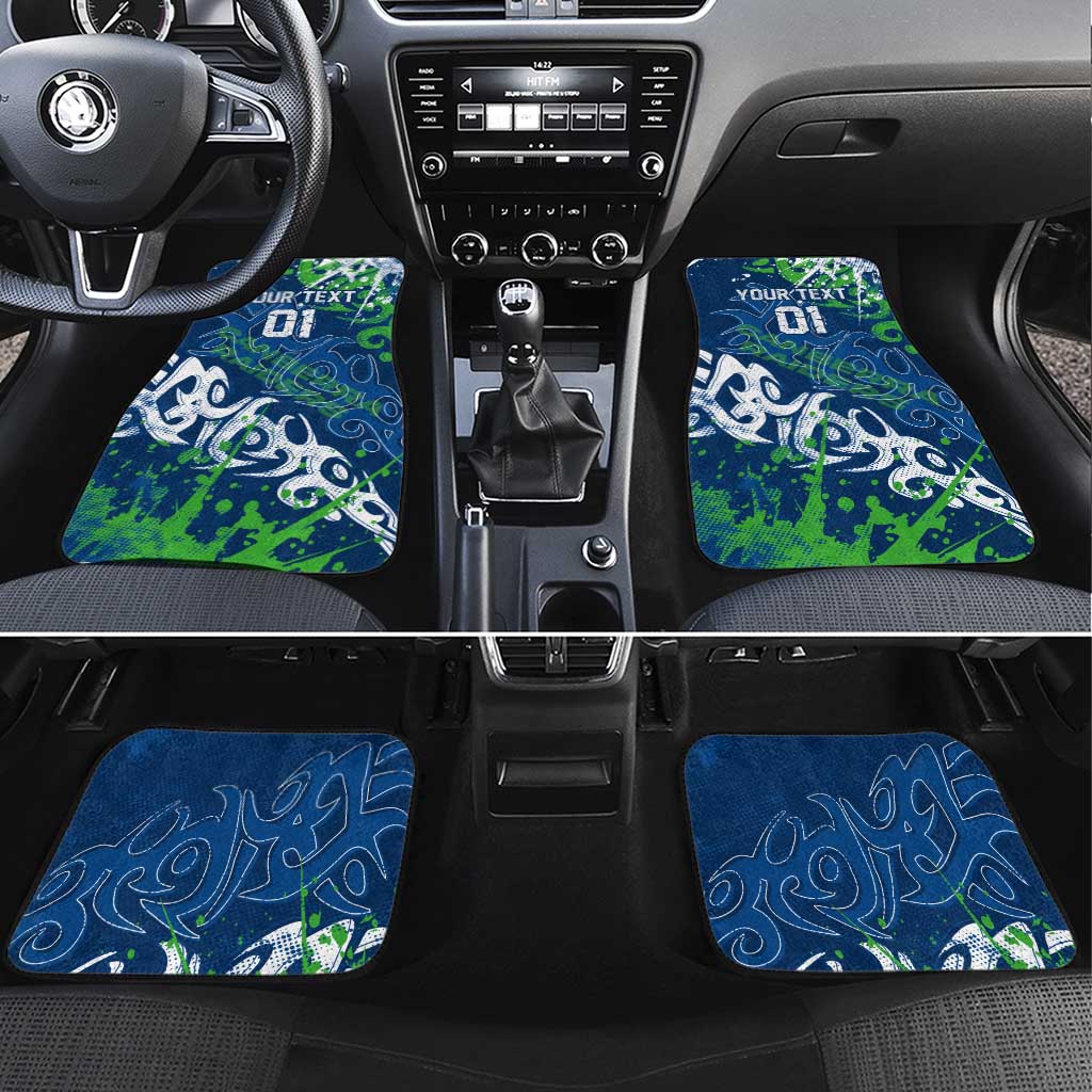 Personalized Canberra Raiders Rugby Car Mats Urban Street Graffiti Style - Distressed Splatter Elements