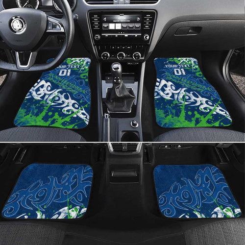 Personalized Canberra Raiders Rugby Car Mats Urban Street Graffiti Style - Distressed Splatter Elements