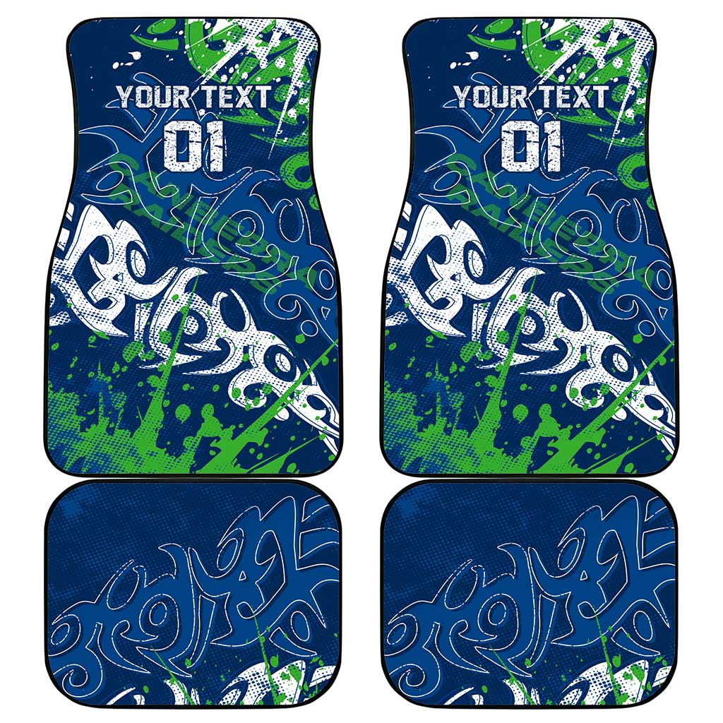 Personalized Canberra Raiders Rugby Car Mats Urban Street Graffiti Style - Distressed Splatter Elements