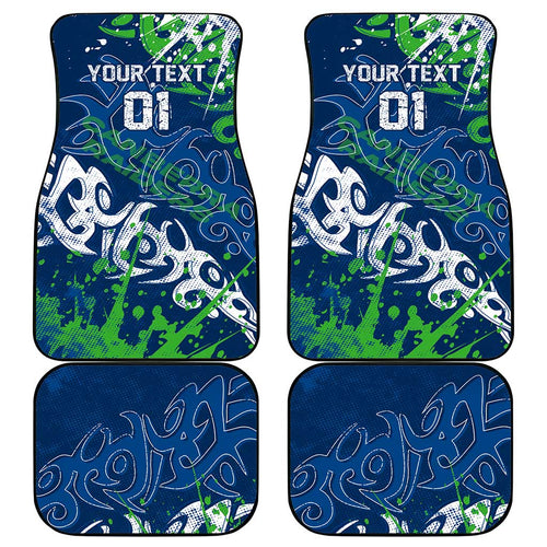 Personalized Canberra Raiders Rugby Car Mats Urban Street Graffiti Style - Distressed Splatter Elements