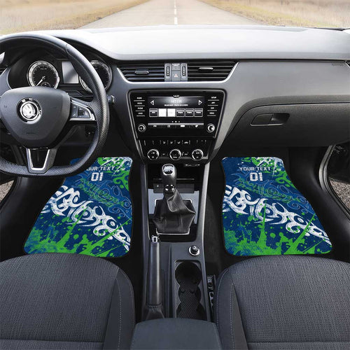 Personalized Canberra Raiders Rugby Car Mats Urban Street Graffiti Style - Distressed Splatter Elements