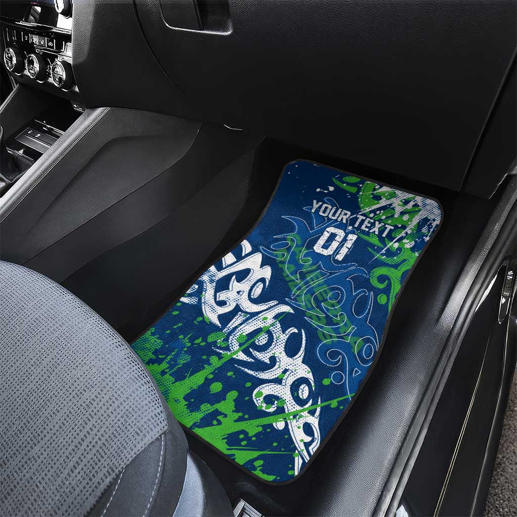 Personalized Canberra Raiders Rugby Car Mats Urban Street Graffiti Style - Distressed Splatter Elements